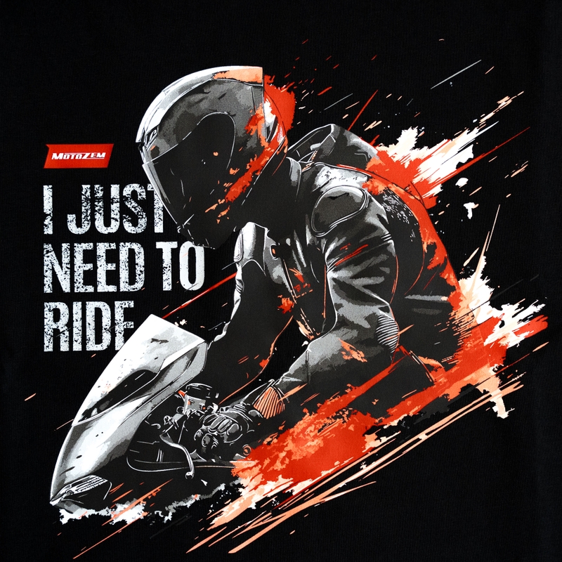 MotoZem majica s kratkimi rokavi Moram samo voziti črna