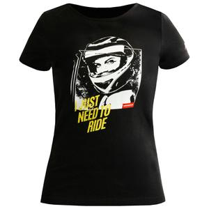 Ženska črna majica s kratkimi rokavi Motozem Girl