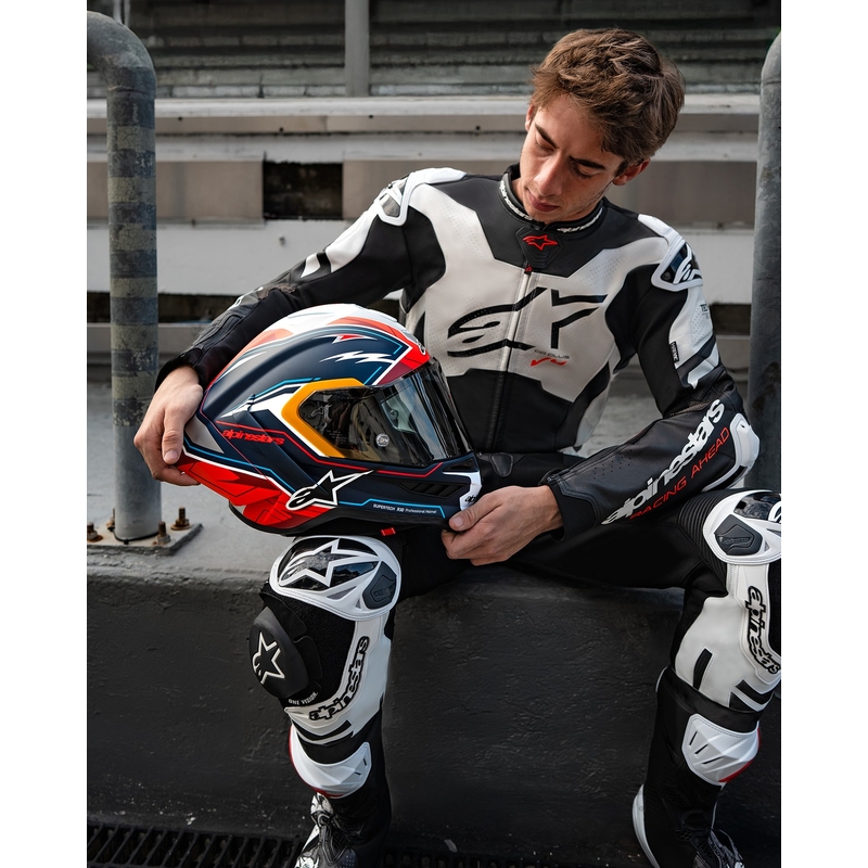 Alpinestars Supertech R-10 Limited Edition Pedro Acosta Full Face motoristična čelada mat modra-rdeča-bela