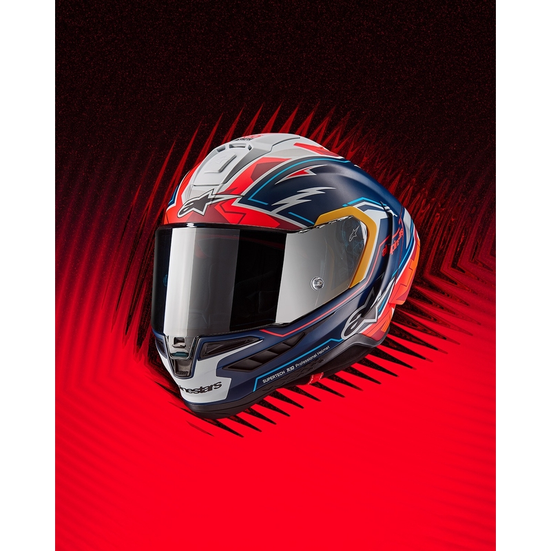Alpinestars Supertech R-10 Limited Edition Pedro Acosta Full Face motoristična čelada mat modra-rdeča-bela