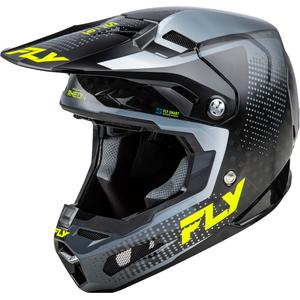 FLY Racing Formula S karbonska motokros čelada sivo-fluo rumena