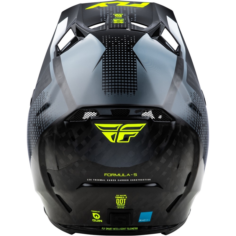 FLY Racing Formula S karbonska motokros čelada sivo-fluo rumena