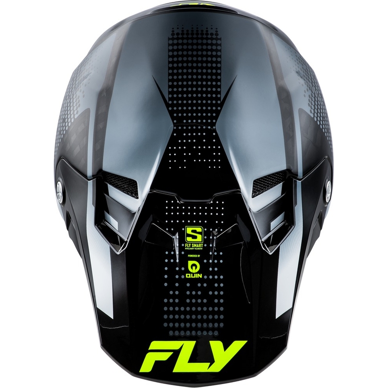 FLY Racing Formula S karbonska motokros čelada sivo-fluo rumena