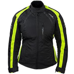 Ženska motoristična jakna Roleff Venedig črno-fluo rumena