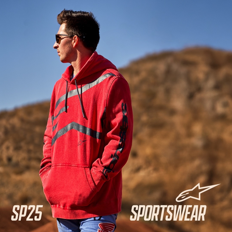 Alpinestars Unbound Pulover s kapuco rdeč