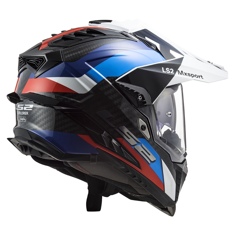 Enduro motoristična čelada LS2 MX701 C Explorer Frontier črno-modra