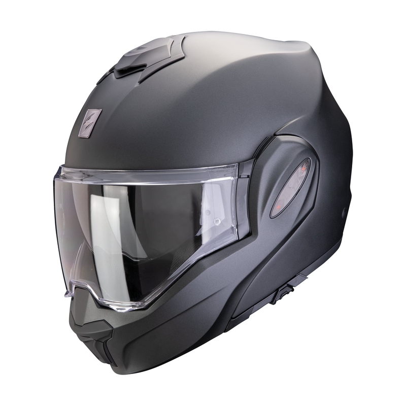 Obračalna čelada Scorpion EXO-TECH EVO PRO SOLID biserno mat črna - II. kakovost