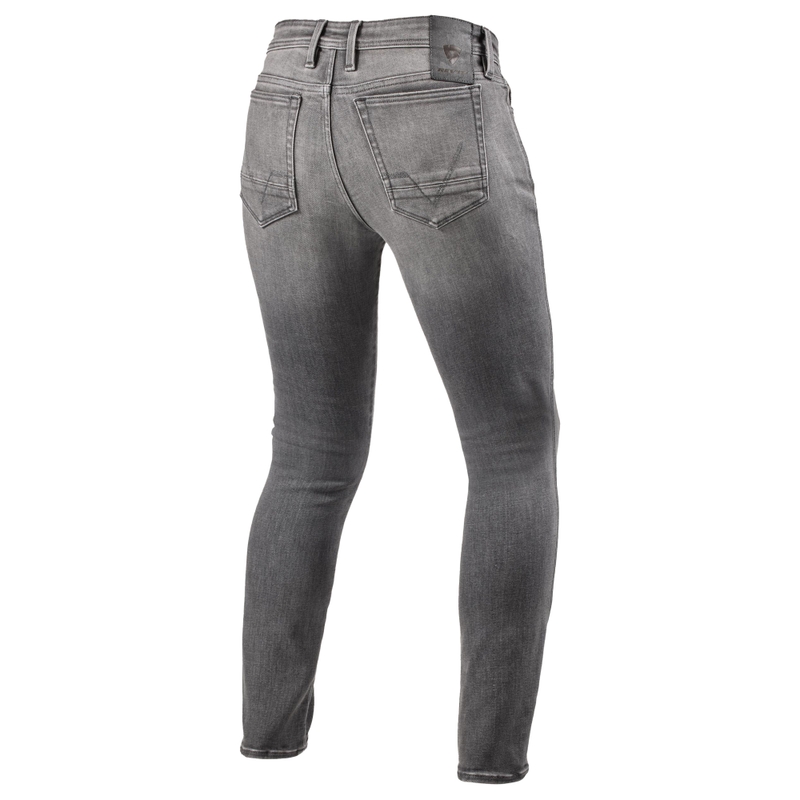 Ozke motoristične kavbojke Revit Piston 3 Short Washed Grey