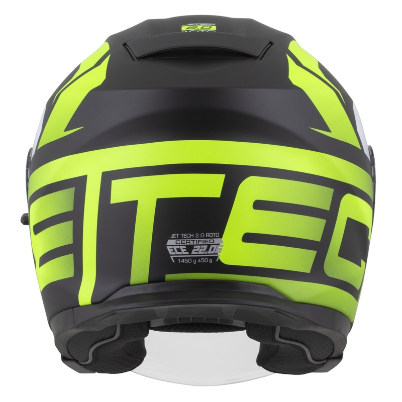 Motoristična čelada Cassida Jet Tech 2.0 RoTo Open Face Matte Black-Fluo Yellow-White