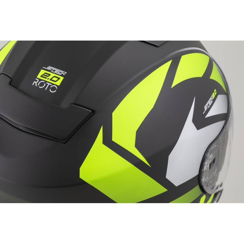 Motoristična čelada Cassida Jet Tech 2.0 RoTo Open Face Matte Black-Fluo Yellow-White