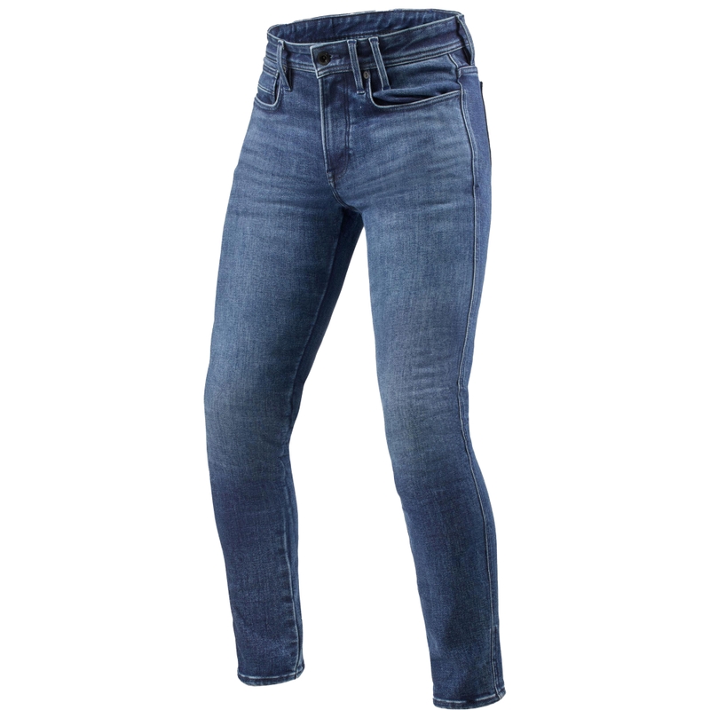 Ozke motoristične kavbojke Revit Piston 3 Short Washed Blue