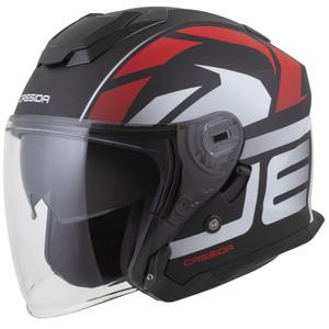 Cassida Jet Tech 2.0 RoTo Open Face motoristična čelada mat črno-rdeča-bela
