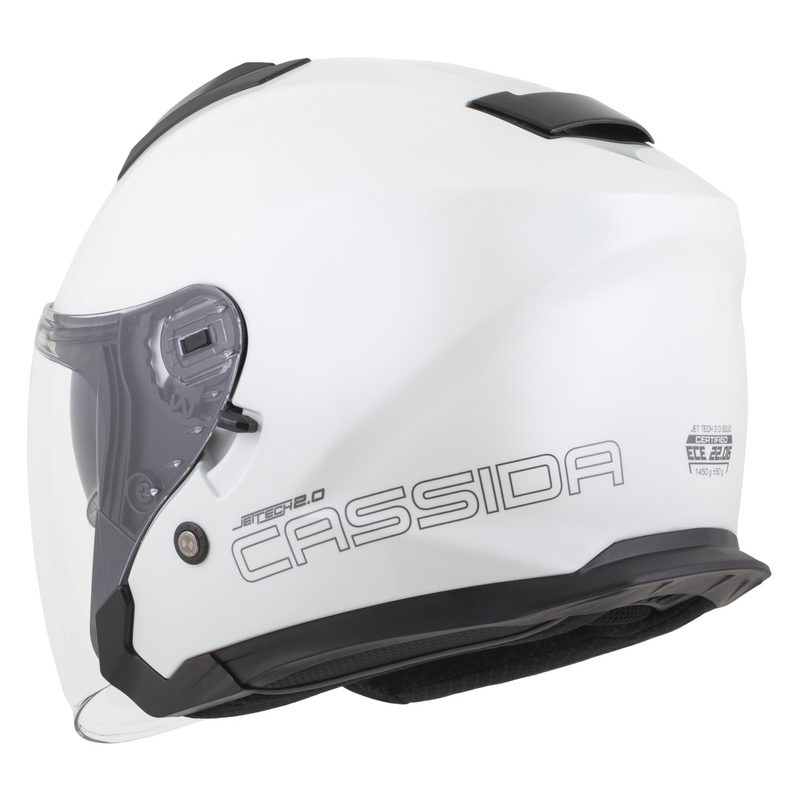 Cassida Jet Tech 2.0 Solid Open Face motoristična čelada bela-črna-siva