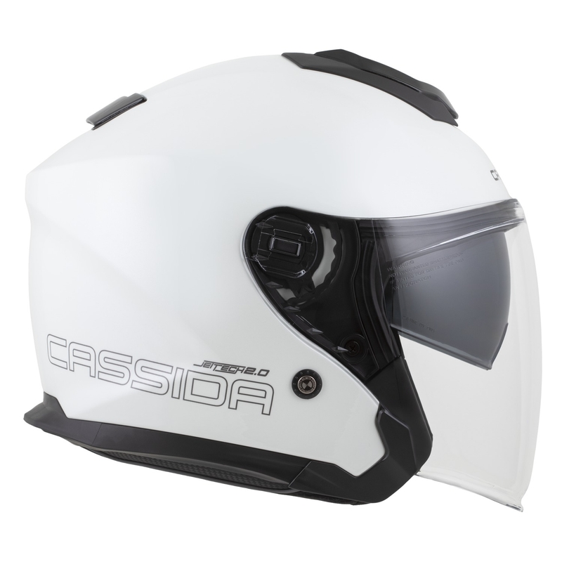 Cassida Jet Tech 2.0 Solid Open Face motoristična čelada bela-črna-siva