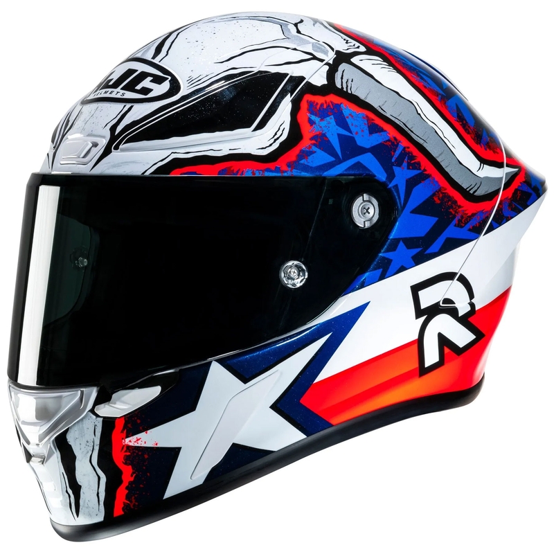 Celotna motoristična čelada HJC RPHA 1 Garrett Gerloff Replica MC21 belo-modra-rdeča