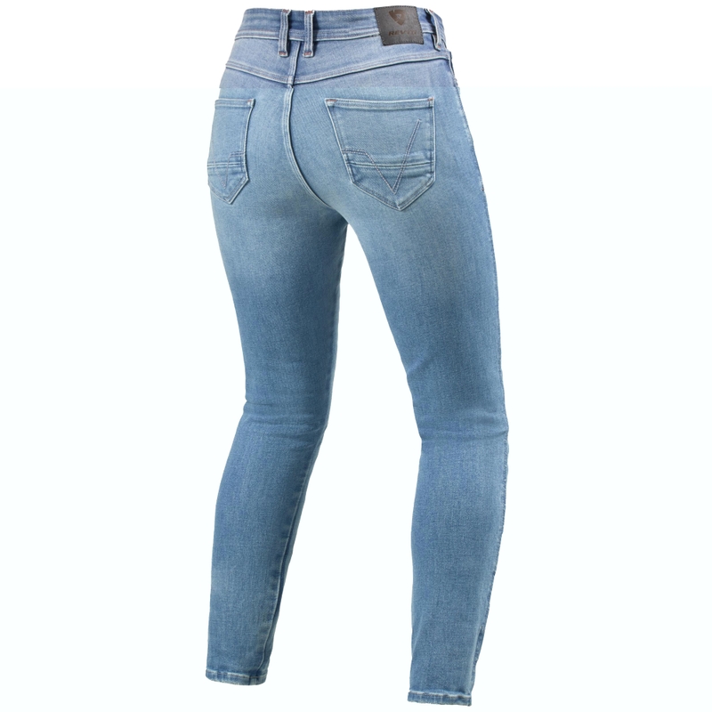 Oprijete ženske motoristične kavbojke Revit Shelby 3 Short Light Blue