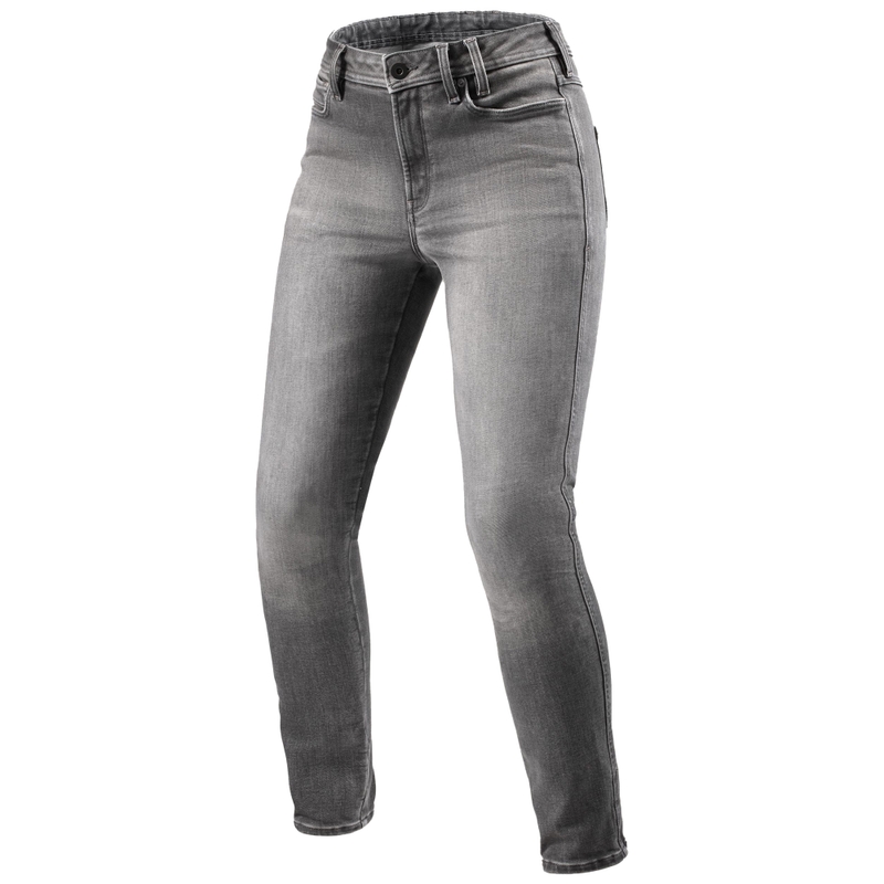 Revit Shelby 3 Skinny Short ženske motoristične kavbojke Washed Grey
