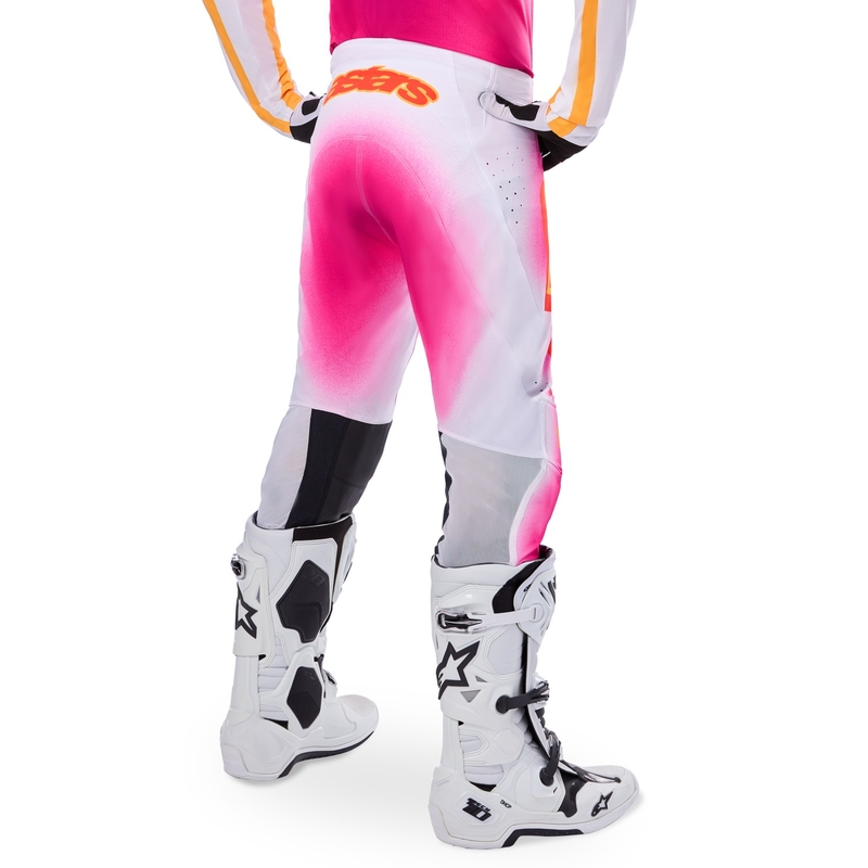 Alpinestars Supertech Limited Edition MIG Fluo motokros hlače roza-belo-oranžne