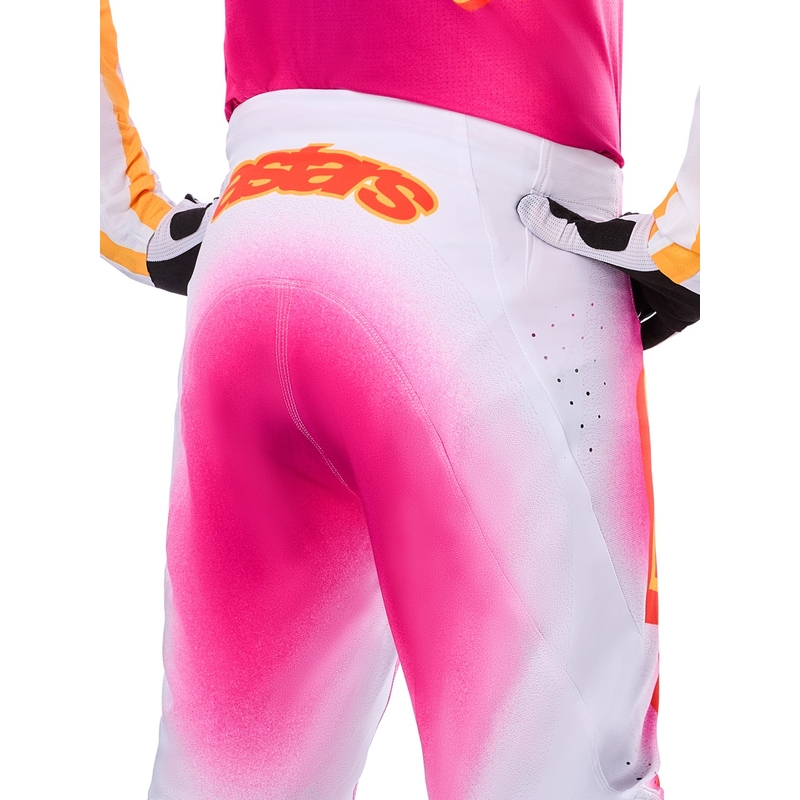 Alpinestars Supertech Limited Edition MIG Fluo motokros hlače roza-belo-oranžne