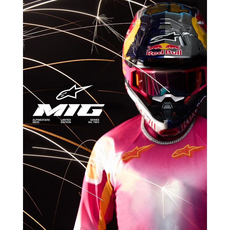 Alpinestars Supertech Limited Edition MIG Fluo motokros hlače roza-belo-oranžne
