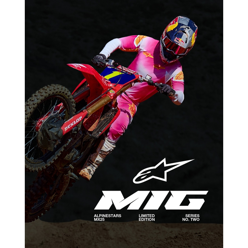 Alpinestars Supertech Limited Edition MIG Fluo motokros hlače roza-belo-oranžne