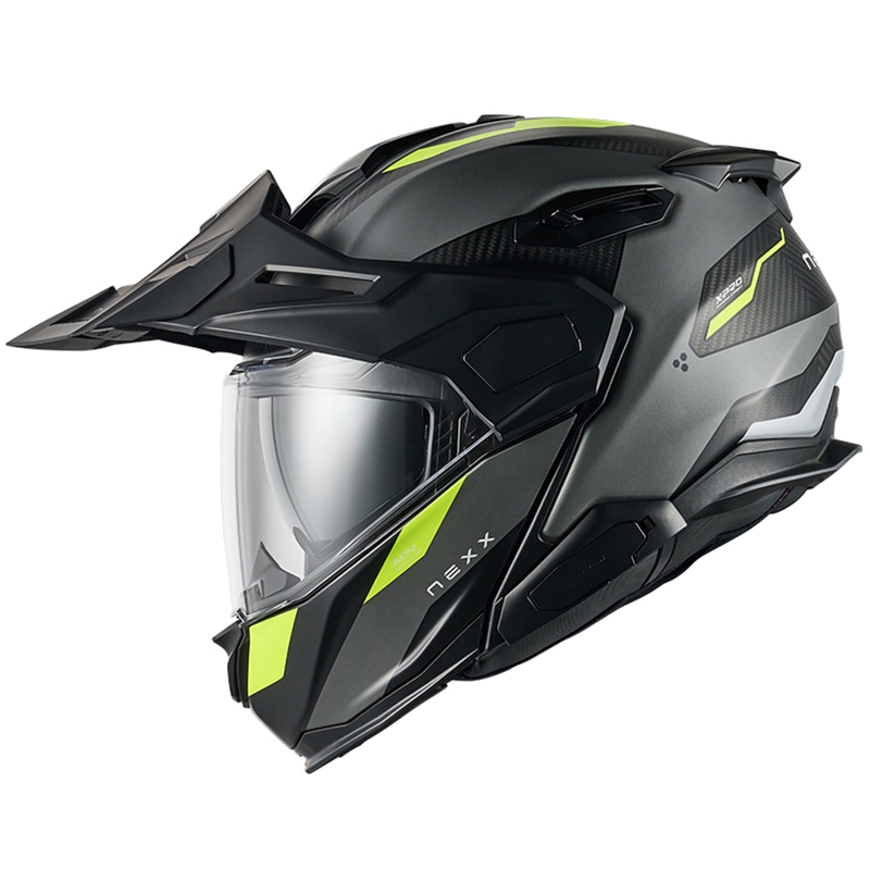 Motoristična čelada na preklop Nexx X.Lifecountry Terra mat sivo-fluo rumena