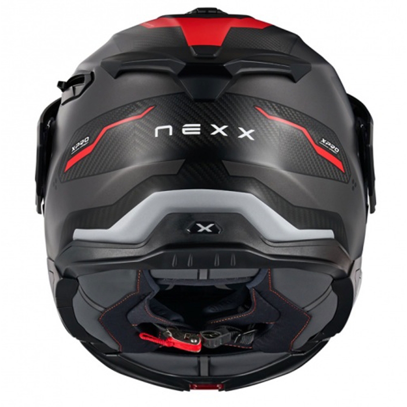 Motoristična čelada na preklop Nexx X.Lifecountry Terra mat sivo-rdeča razprodaja