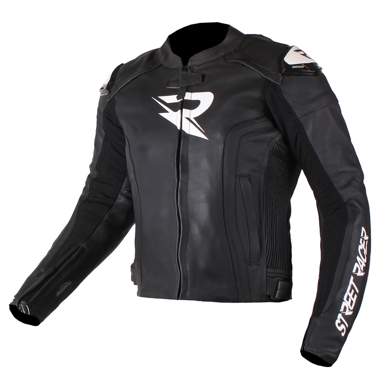 Ženske jakne Street Racer Adrianne Black and White Motorcycle Jacket razprodaja