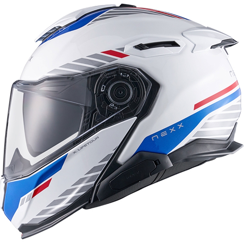 Motoristična čelada na preklop Nexx X.Lifetour Globe belo-modra