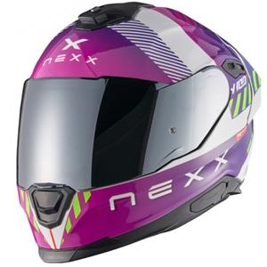 NEXX Y.100R Fade celoobrazna motoristična čelada vijolično bela