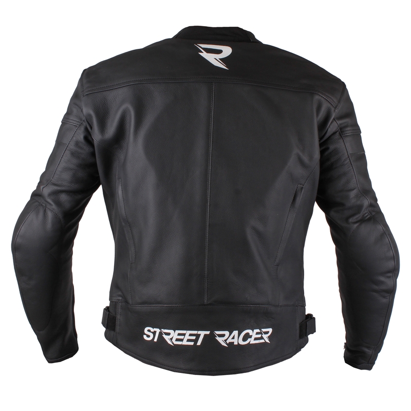 Street Racer Caliber Black and White Motorcycle Jacket razprodaja