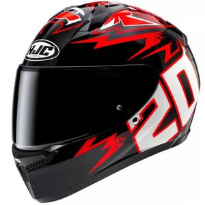 Celoobrazna motoristična čelada HJC C10 Diablo Mask MC1 črno-rdeča-bela
