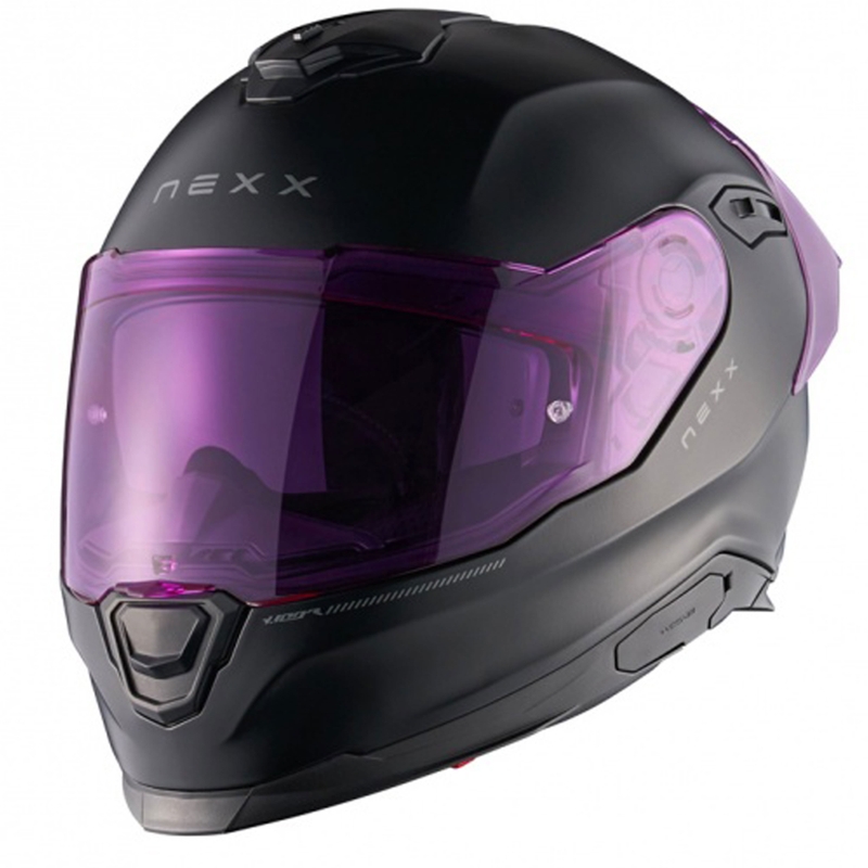 Celoobrazna motoristična čelada NEXX Y.100R Subsonic mat črno-roza