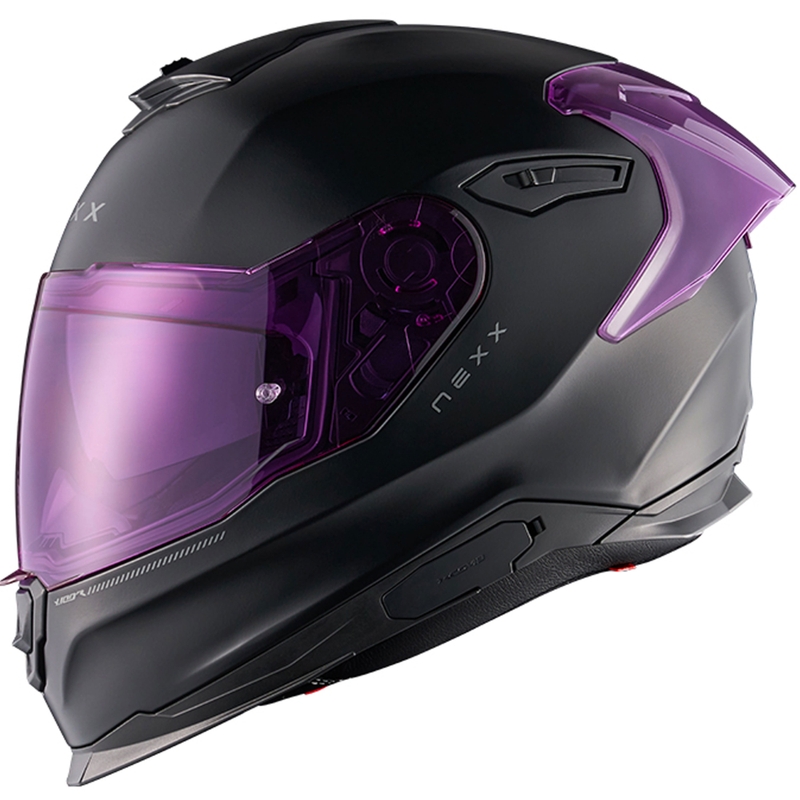 Celoobrazna motoristična čelada NEXX Y.100R Subsonic mat črno-roza