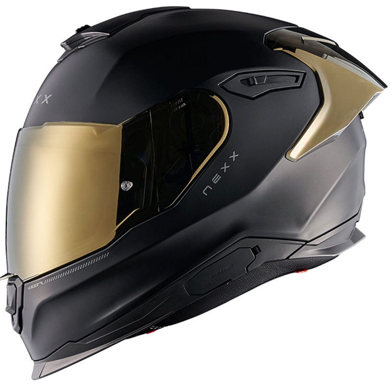 NEXX Y.100R Subsonic celoobrazna motoristična čelada mat črno-zlata