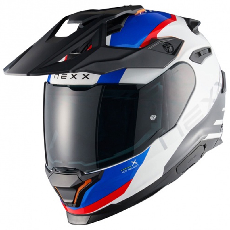 Enduro motoristična čelada NEXX Y.TRAVL Quest bela-modra-rdeča