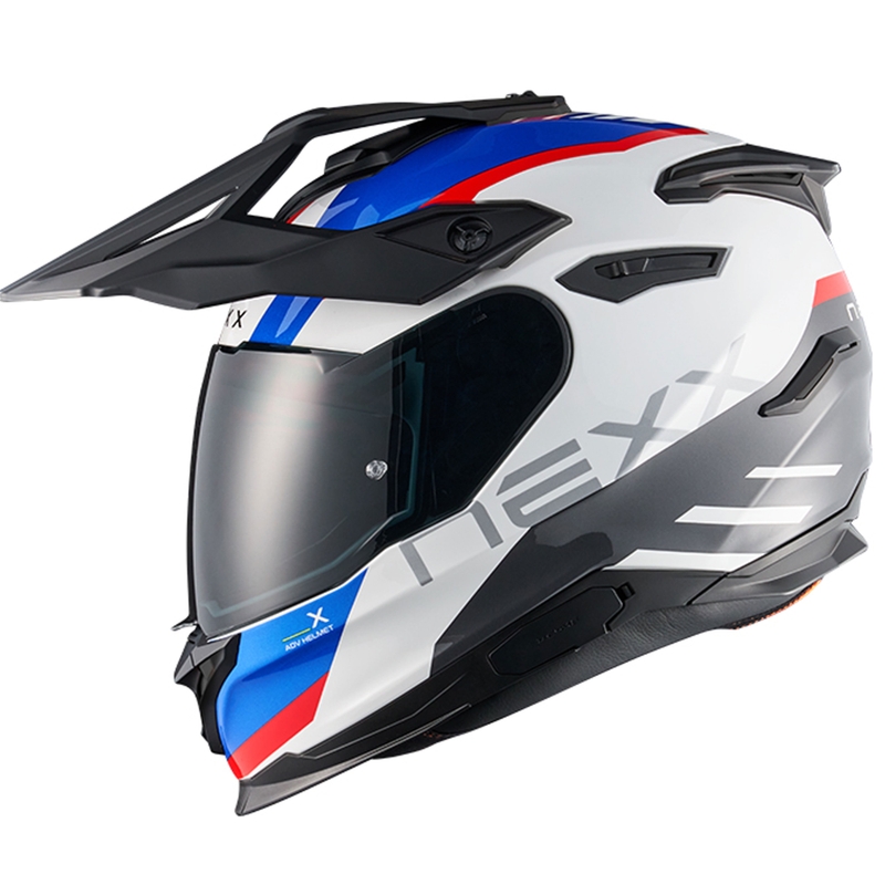 Enduro motoristična čelada NEXX Y.TRAVL Quest bela-modra-rdeča