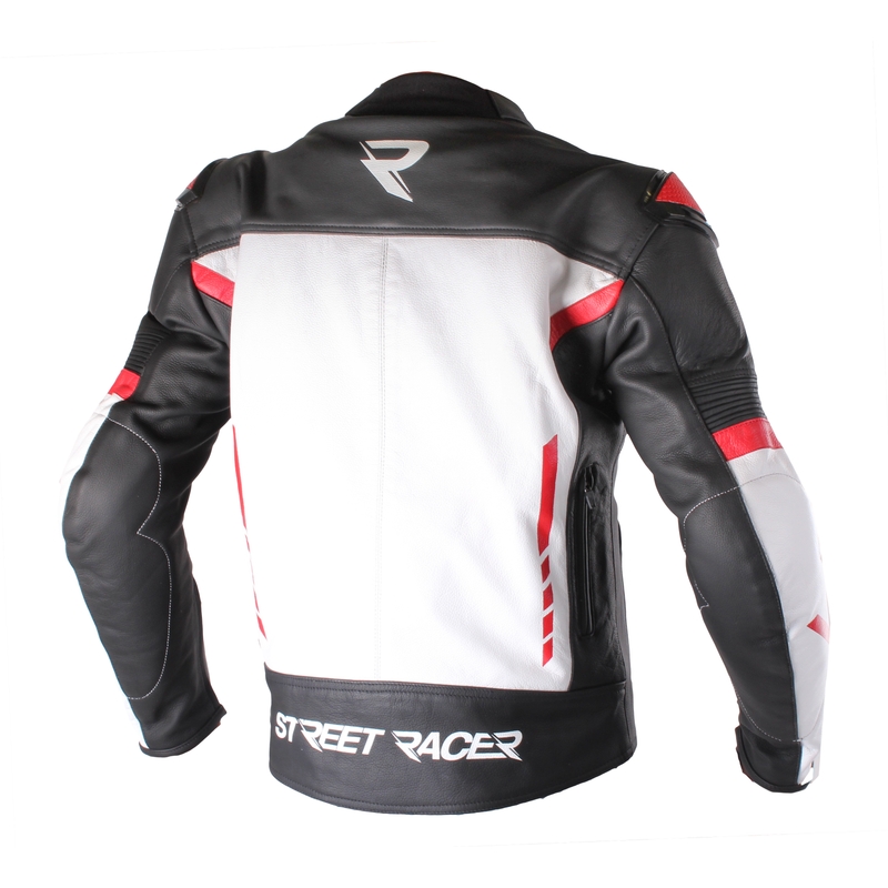 Street Racer Tour Black-White-Red Motorcycle Jacket razprodaja