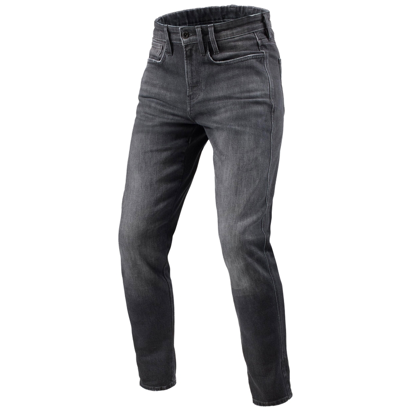 Revit Kai Skinny Short Mid Gray Stone Motorcycle Jeans