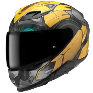 Celoobrazna motoristična čelada HJC F71 Bumblebee Hasbro MC3SF črno-sivo-rumena