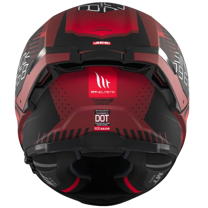 Celoobrazna motoristična čelada MT Thunder 4 SV Luminence mat rdeča
