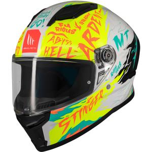 Integralna motoristična čelada MT Stinger 2 Ardent belo-rumena