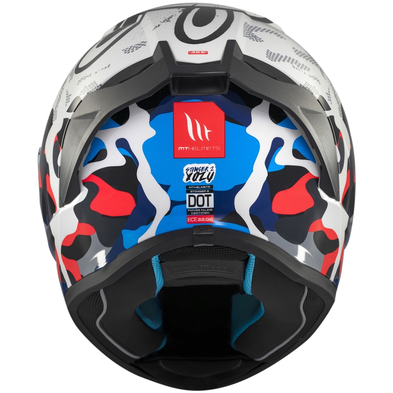 Integralna motoristična čelada MT Stinger 2 Yozu belo-modra