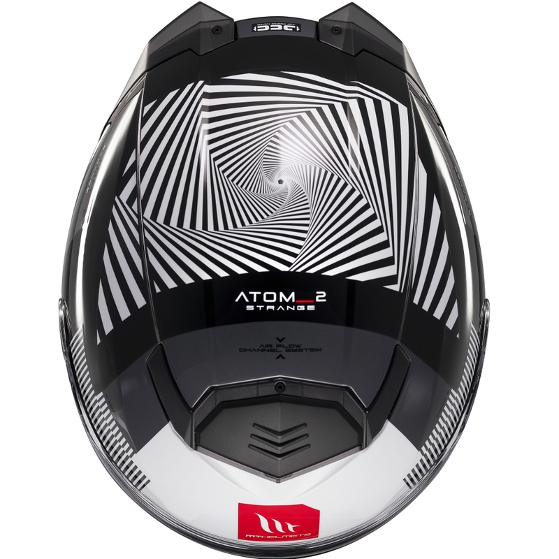 Motoristična čelada na preklop MT Atom 2 SV Strange črno-belo-siva