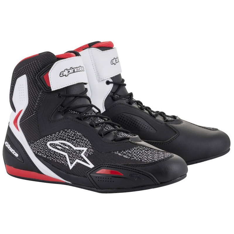 Motoristični škornji Alpinestars Faster 3 Rideknit črno-belo-rdeči