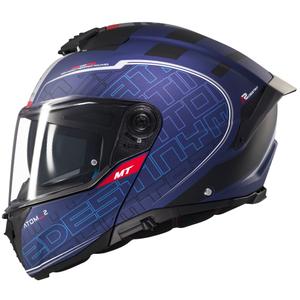 Motoristična čelada na preklop MT Atom 2 SV Destiny mat modro-črna