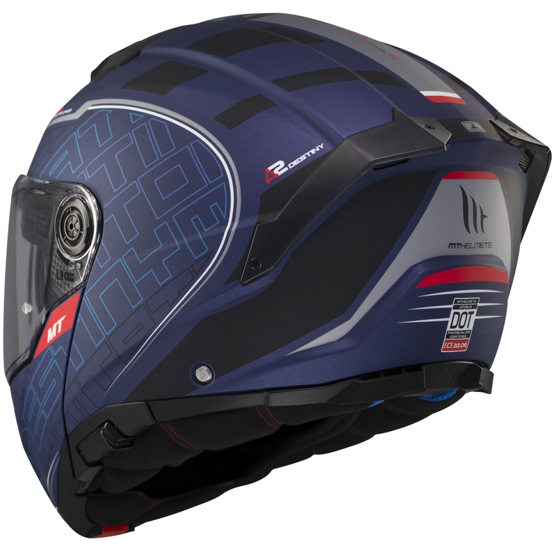 Motoristična čelada na preklop MT Atom 2 SV Destiny mat modro-črna