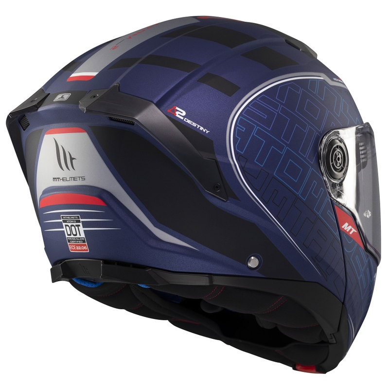 Motoristična čelada na preklop MT Atom 2 SV Destiny mat modro-črna