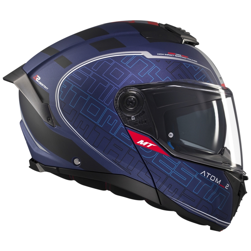 Motoristična čelada na preklop MT Atom 2 SV Destiny mat modro-črna