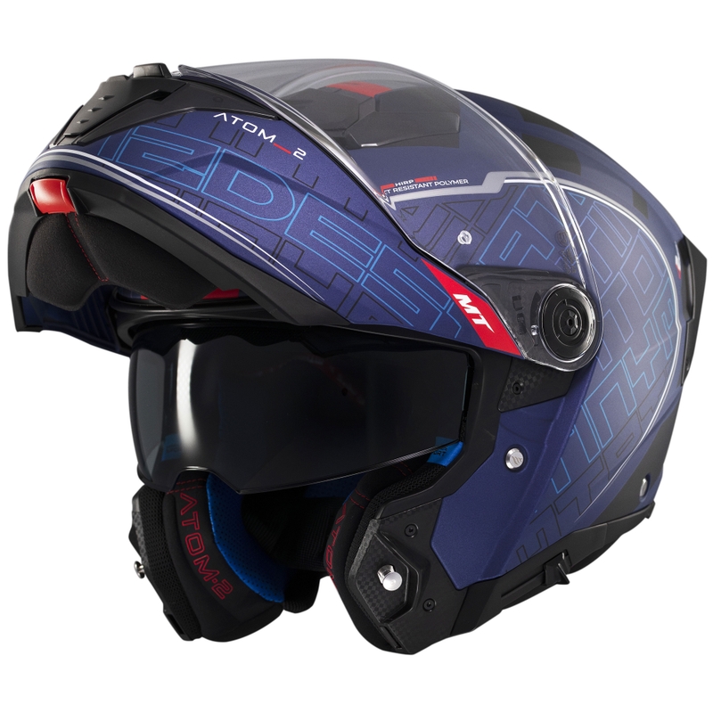 Motoristična čelada na preklop MT Atom 2 SV Destiny mat modro-črna